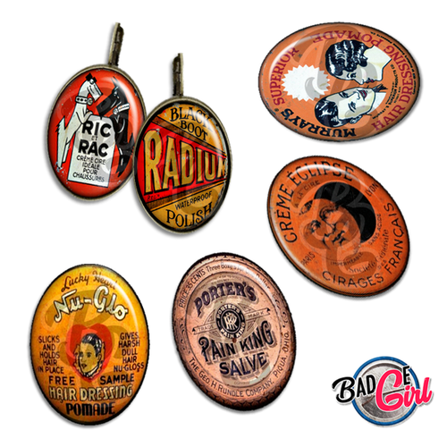 Petites boîtes - 45 images pour cabochon ovale - page digitale pour cabochon et/ou badge