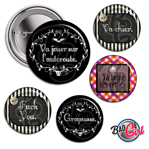 Mots douteux - 20 images digitales numériques badge 38mm - page digitale pour cabochon et/ou badge