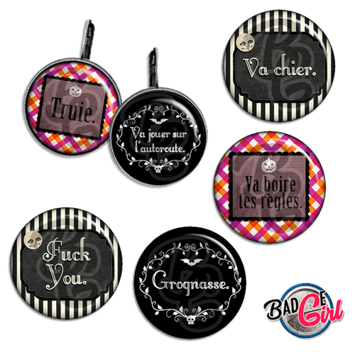 Mots douteux - 45 images pour cabochon rond - page digitale pour cabochon et/ou badge