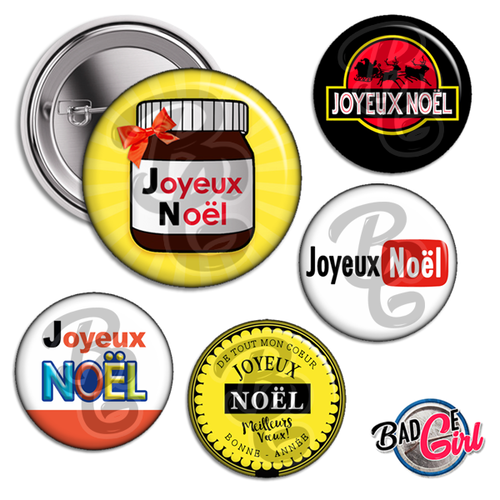 Joyeux noël détournement - 20 images digitales numériques badge 32mm - page digitale pour cabochon et/ou badge