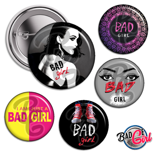 Bad girl - 12 images digitales numériques badge 56mm - page digitale pour cabochon et/ou badge