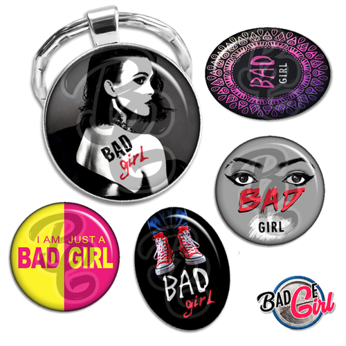 Bad girl - 60 images pour cabochon rond et ovale - page digitale pour cabochon et/ou badge