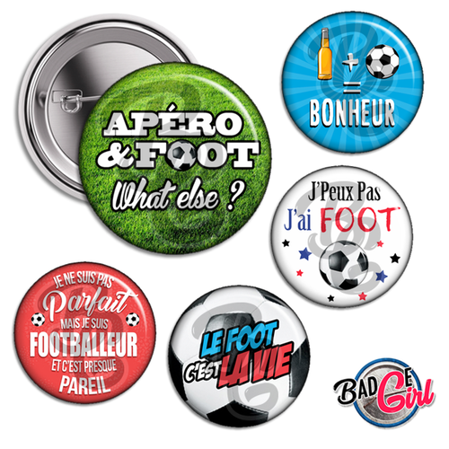 Parole de footballeur - 12 images digitales numériques badge 56mm - page digitale pour cabochon et/ou badge