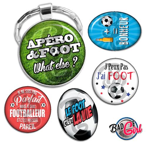 Parole de footballeur - 60 images pour cabochon rond et ovale - page digitale pour cabochon et/ou badge