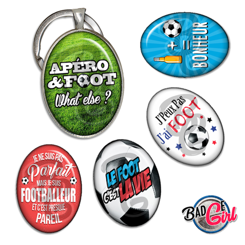 Parole de footballeur - 45 images pour cabochon ovale - page digitale pour cabochon et/ou badge