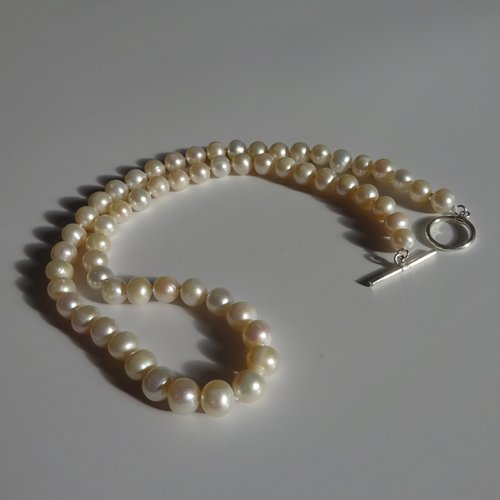 Collier perle de culture d'eau douce taille 6.5-7.5 lg 45cm ou sur mesure