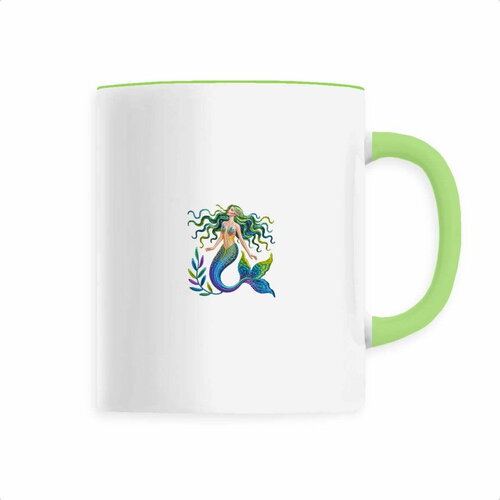 Mug effet broderie sirène arc-en-ciel – 330 ml