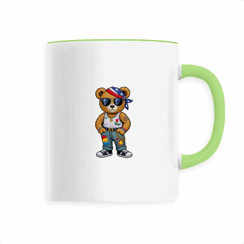 Mug effet broderie ours street style – 330 ml