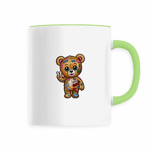 Mug effet broderie ours patchwork fun – 330 ml