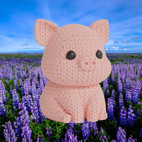 Figurine cochon tricot 3d • sculpture artisanale mignonne • déco rustique • 3 tailles et 14 couleurs