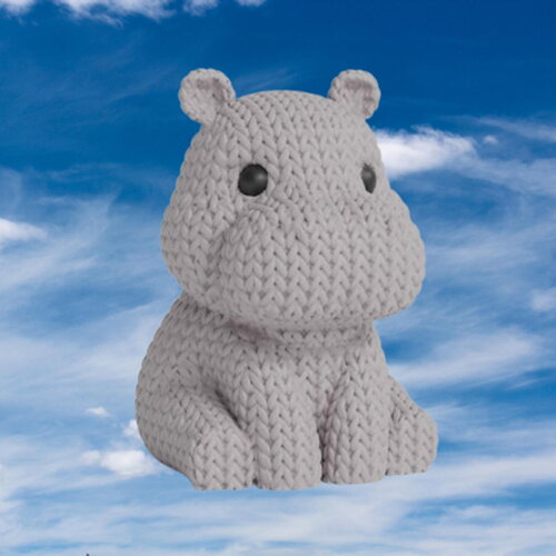 Figurine hippopotame tricot 3d • sculpture artisanale mignonne • déco originale • 3 tailles et 14 couleurs