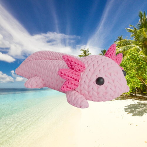 Figurine axolotl tricot 3d • figurine artisanale mignonne • cadeau original • 3 tailles et 14 couleurs