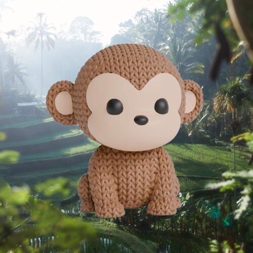 Figurine singe tricot 3d • sculpture artisanale • déco jungle • 3 tailles et 14 couleurs