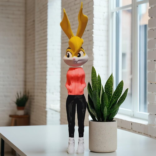 Figurine lola bunny streetwear personnalisable – figurine pop culture imprimée 3d – déco cartoon artisanale – cadeau original geek