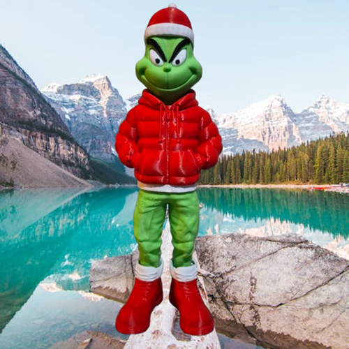 Figurine inspiré de l’univers grinch de noël 3d streetwear–statue cartoon personnalisable 30cm | bandji3d