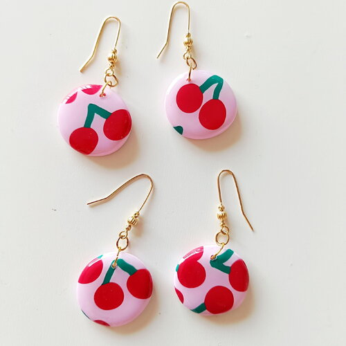 Boucles d'oreilles cerises