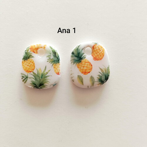 Pampilles motif ananas pour créoles
