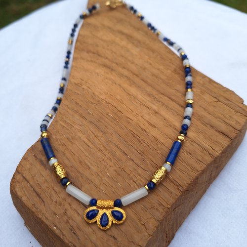 Collier ô lapis agate