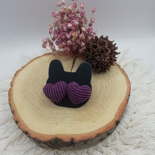 Puces d'oreilles cœur de velours