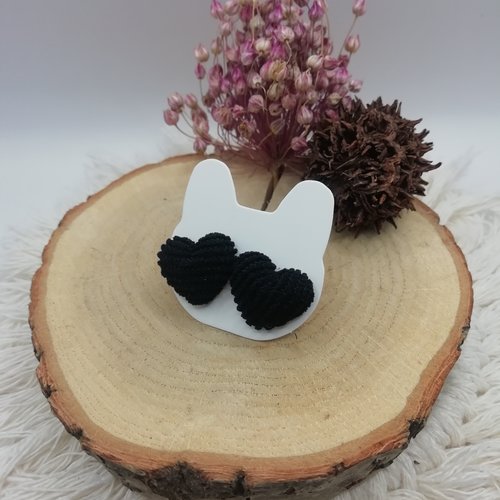 Puces d'oreilles cœur de velours