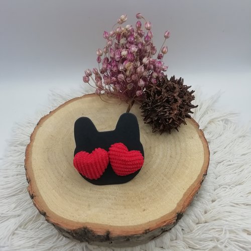 Puces d'oreilles cœur de velours