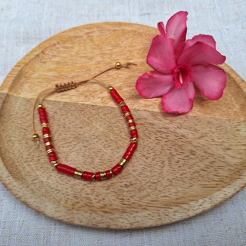 Bracelet agate rouge