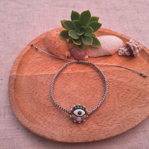 Bracelet macramé «œil protecteur »