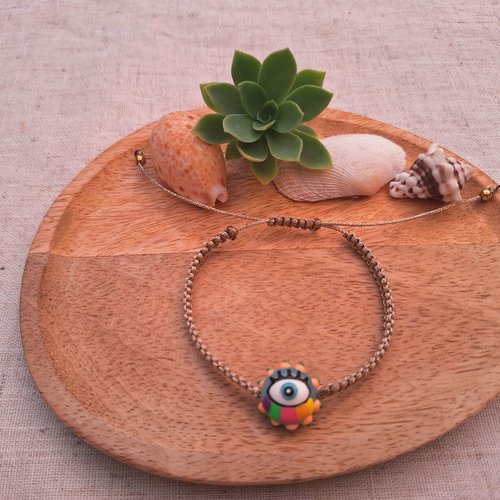 Bracelet macramé «œil protecteur »
