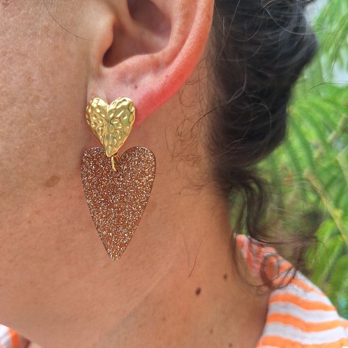 Boucles d'oreilles coeur sauvage