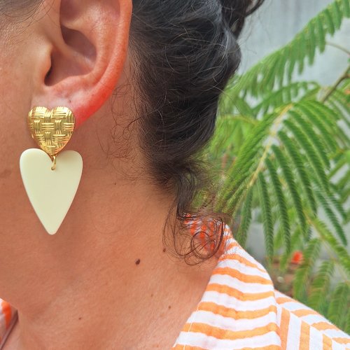 Boucles d'oreilles coeur nature sauvage