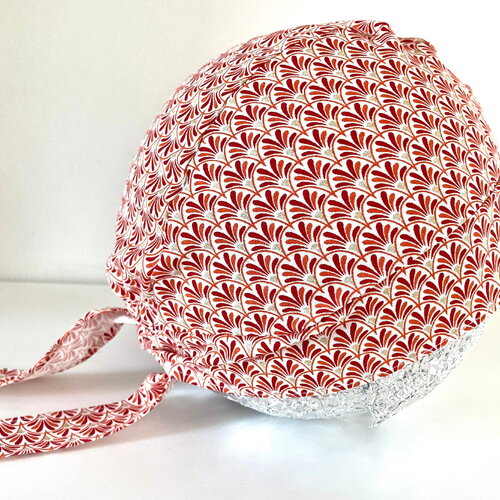 Calot de bloc en coton éventail japonais orange