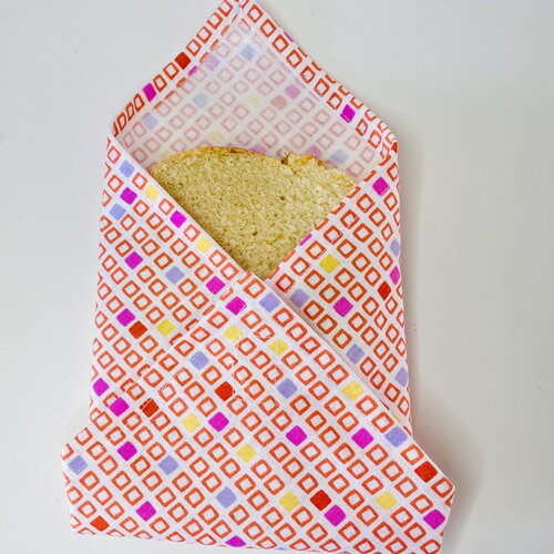 Emballage sandwich réutilisable en tissu pul alimentaire -motifs géométrique – lot de 2