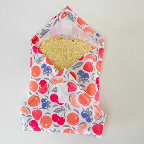 Emballage sandwich réutilisable en tissu pul alimentaire -motif fruits– lot de 2
