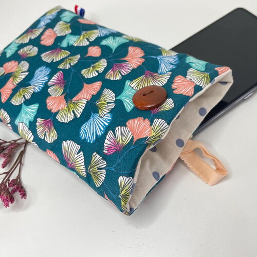 Pochette en tissu pour téléphone portable (max. 8,5cm de largeur)