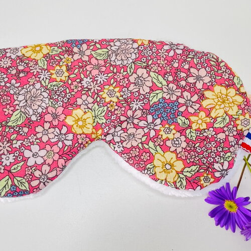 Masque de nuit, masque de voyage, masque repos petites fleurs rose