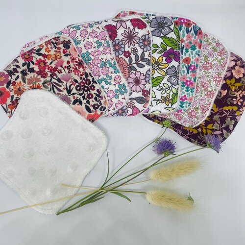 Coton lavable réutilisable – lot de 7 lingettes démaquillantes écologiques – salle de bain zéro déchet