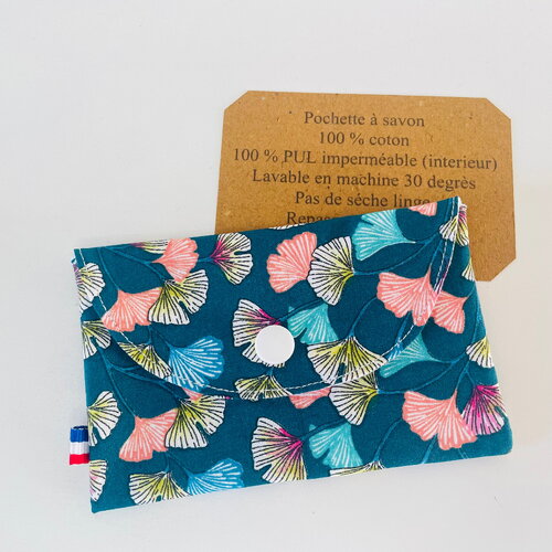 Pochette à savon ou shampooing solide gingko biloba