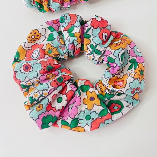Chouchou, scrunchie en coton tissu vintage