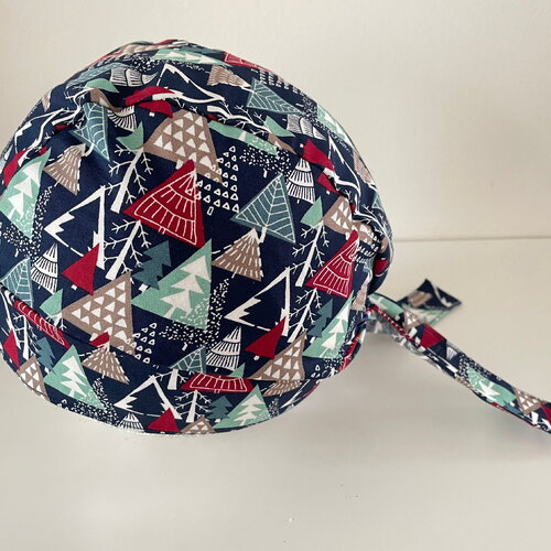 Calot de bloc sapin de noël en coton et avec un élastique