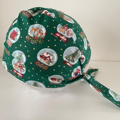 Calot de bloc boules de noël en coton et avec un élastique