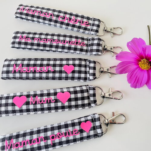 Porte-clés en tissu personnalisé «spécial fête des mamans »