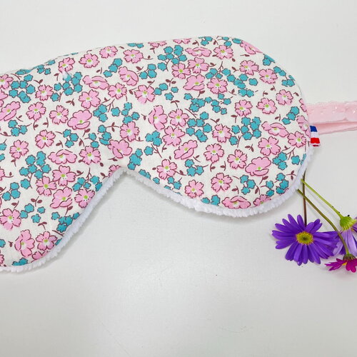 Masque de nuit, masque de voyage, masque repos petites fleurs rose