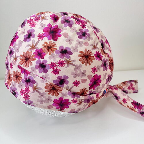 Calot de bloc coton jolies fleurs aster