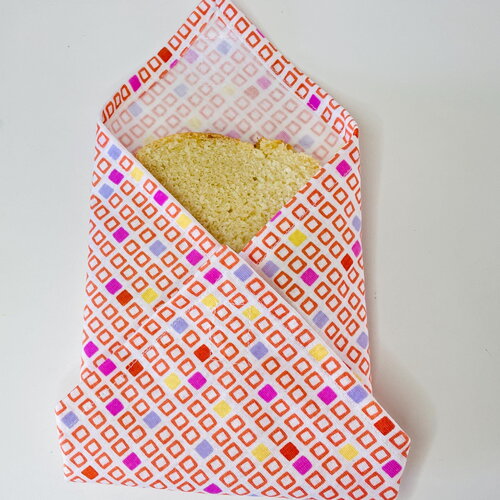 Emballage sandwich réutilisable en tissu pul alimentaire -motifs géométrique – lot de 2