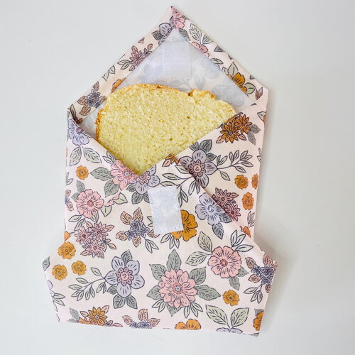 Emballage sandwich réutilisable en tissu pul alimentaire -motif fleurs d’été – lot de 2