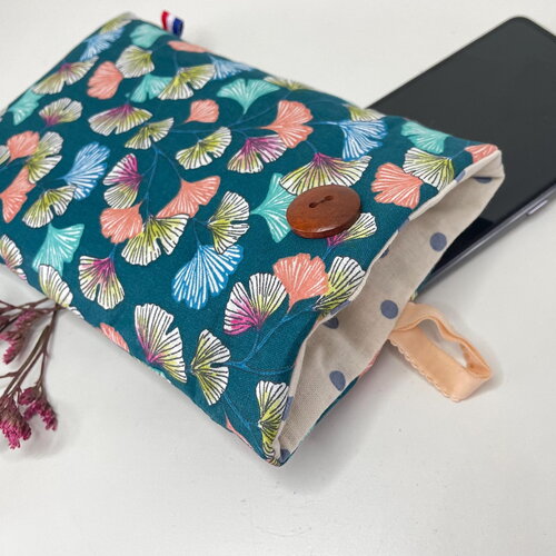 Pochette en tissu pour téléphone portable (max. 8,5cm de largeur)