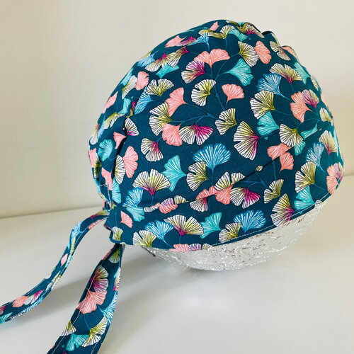 Calot de bloc ginkgo biloba multicolore coton et avec un élastique