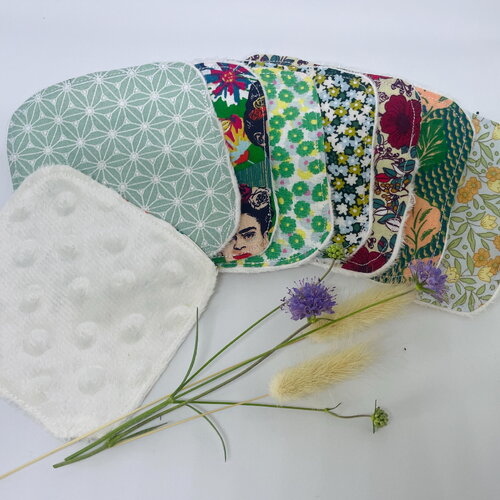 Coton lavable réutilisable – lot de 7 lingettes démaquillantes écologiques – salle de bain zéro déchet