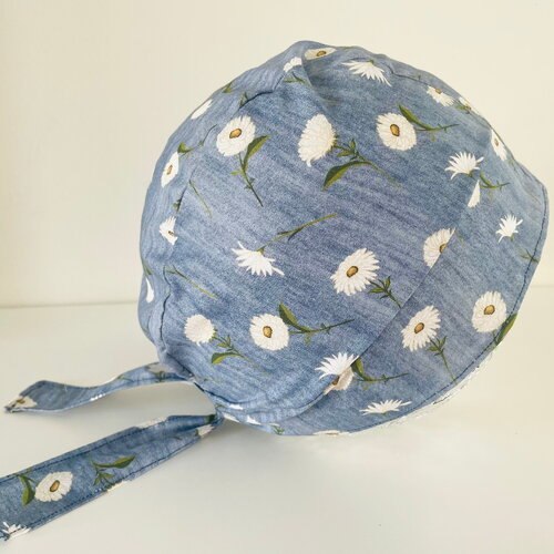 Calot de bloc fleurs style jean’s avec élastique