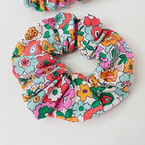 Chouchou, scrunchie en coton tissu vintage